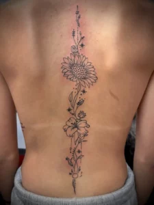 Sunflow Back Tattoo
